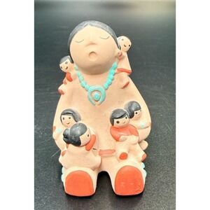Vintage Clea Teissedre Storyteller Pottery Figurine 3" Signed